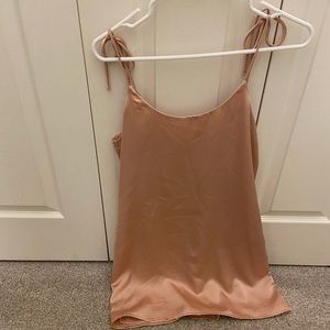 Pink tie slip dress